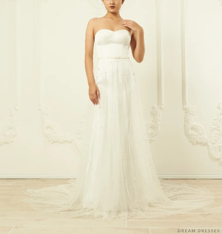 Detachable Bridal Overskirt with Pearls (#Belinda) vintage skirt charm