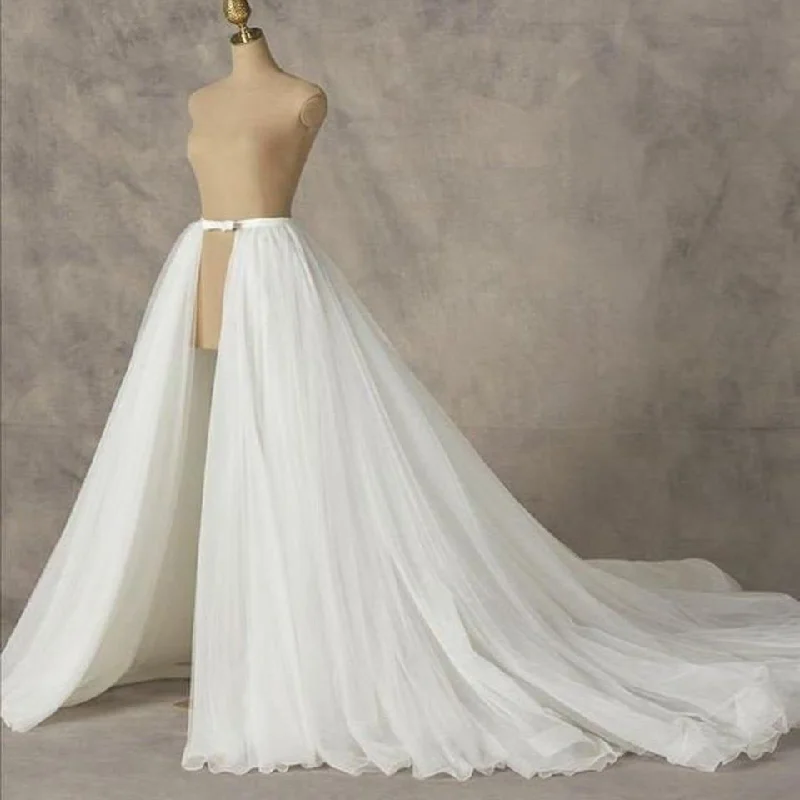 Detachable Overlay Wedding Skirt relaxed fit skirt