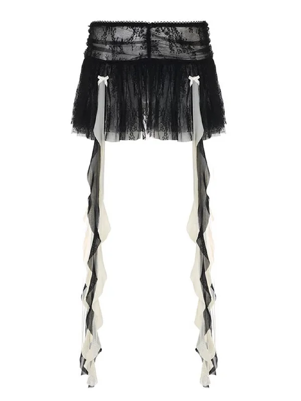'Don't Tell Him' Dark Ribbon Mini Skirt wool skirt warm