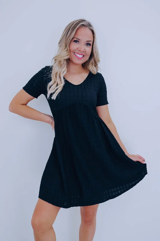 Emery Empire Waist Mini Dress - Black Stylish Summer Mini Dress