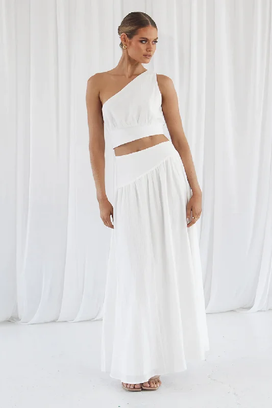 Freya Maxi Skirt White chiffon skirt lightweight