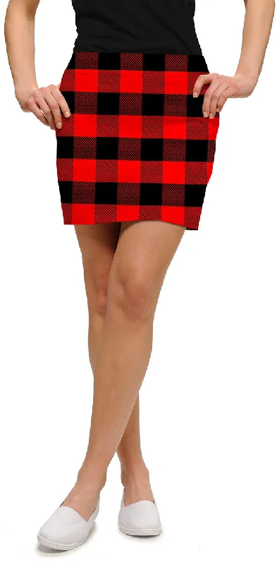 Loudmouth Golf: Womens Skort - Red & Black Lumberjack cotton skirt soft