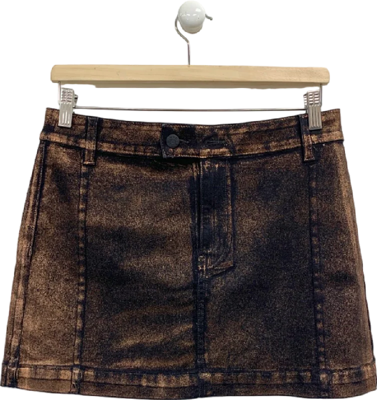 Next Black Denim Mini Skirt UK 12 pencil skirt chic