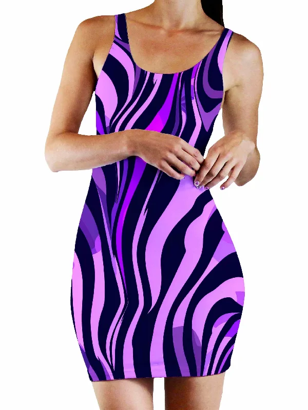 Noir Stripes Bodycon Mini Dress Stylish Button-Down Mini Dress