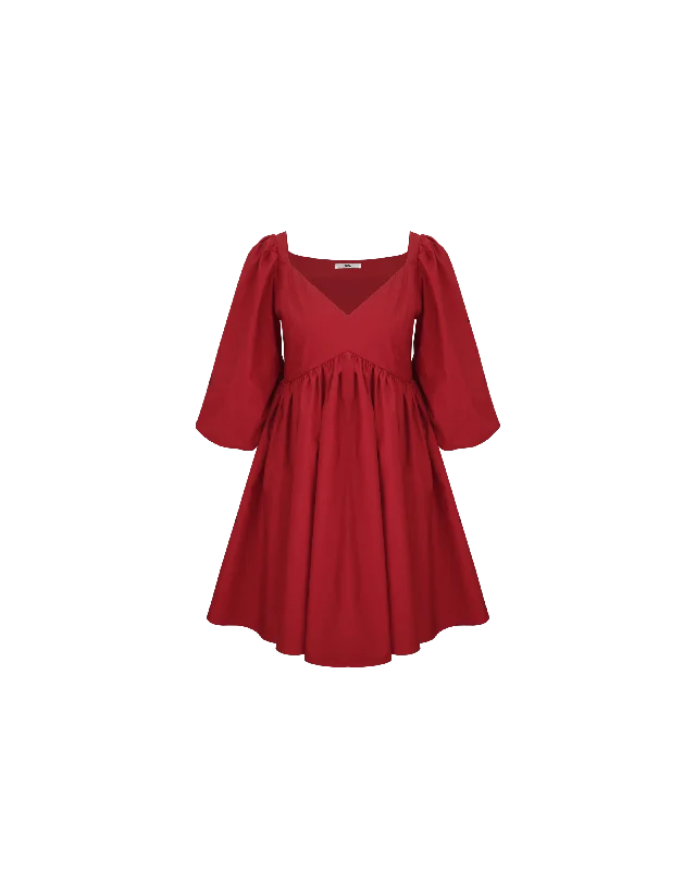 NONI MINI DRESS GARNET Elegant Tulle Mini Dress