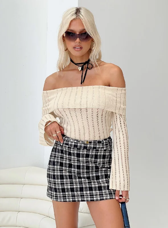 October Mini Skirt Black / Grey lightweight skirt design