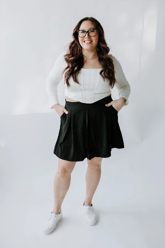 Pleated Skort corduroy skirt comfortable