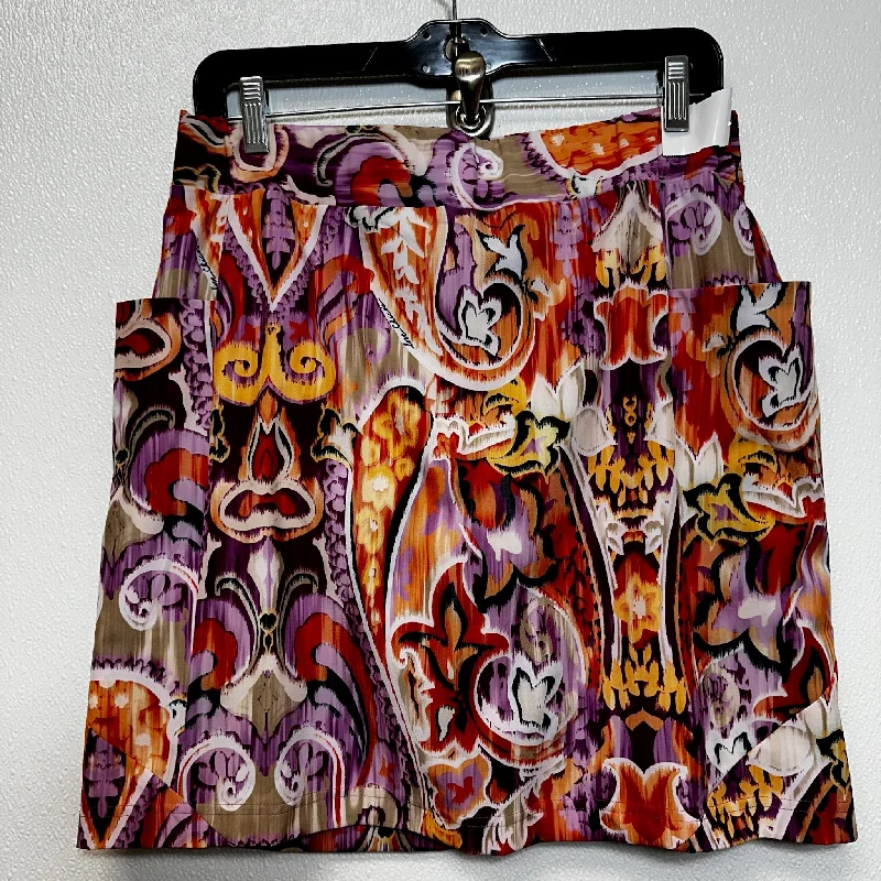 Print Skort Chicos O, Size 6 satin skirt smooth