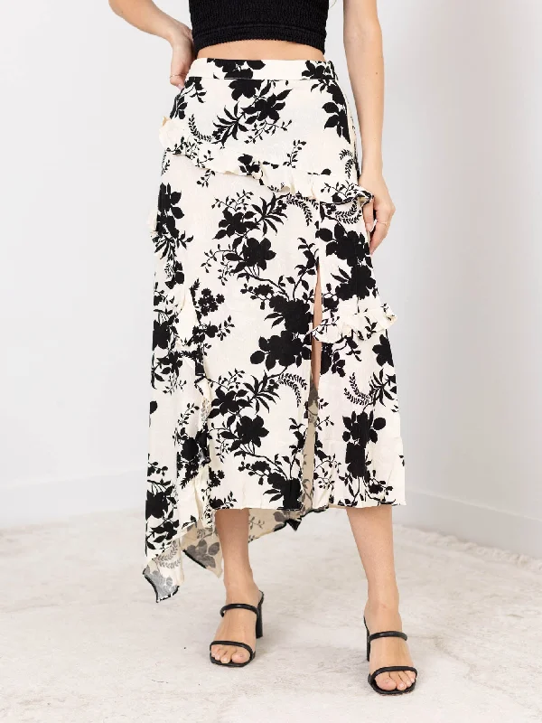 Skies Are Blue Jacquard Ruffle Mini Skirt summer skirt style