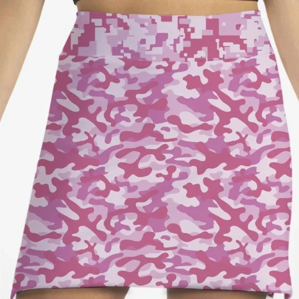 Skort Obsession Camo Pink Skort 17" elastic waist skirt