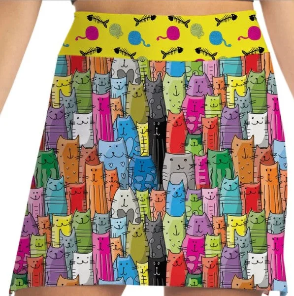 Skort Obsession Meow Mix Skort silk skirt lustrous
