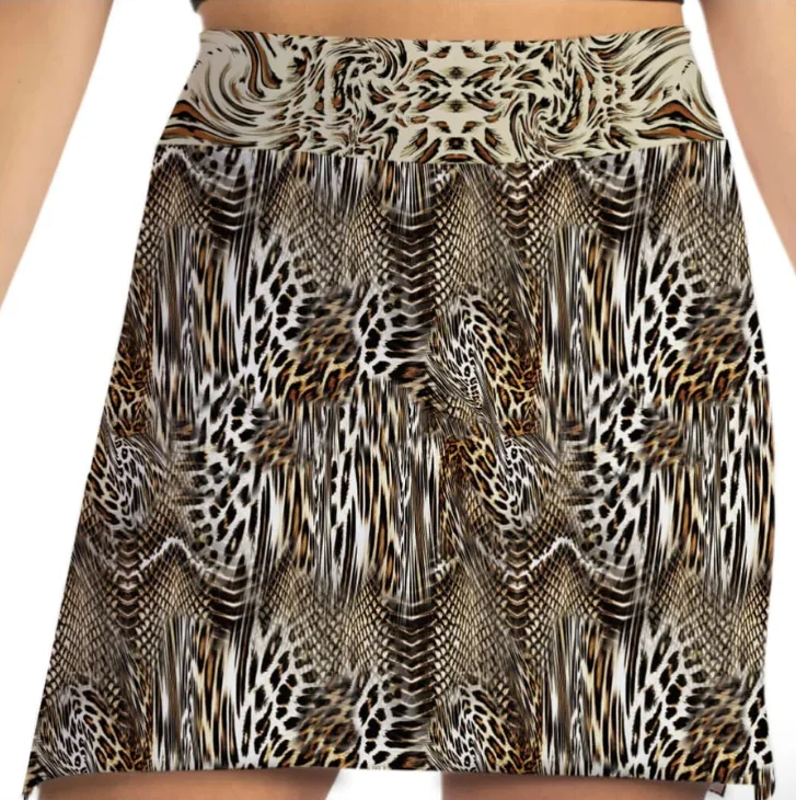 Skort Obsession Untamed Animal Skort 17" silk skirt sleek