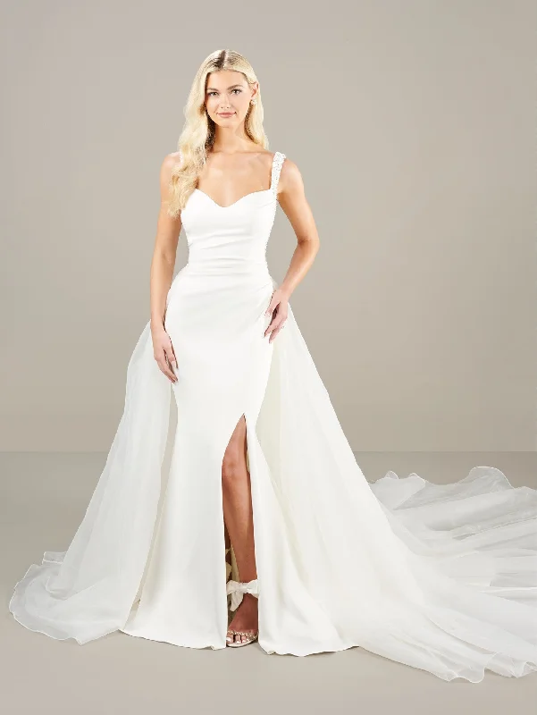 Removable Overskirt Bridal Gown by Adrianna Papell 31283 wrap skirt elegant