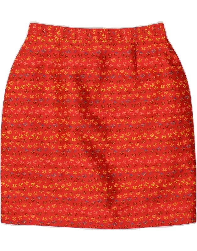 STILONOIR BY K Womens High Waist Pencil Skirt IT 42 Medium W25  Red Floral modal blend skirt