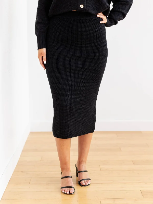 Waffle Texture Sweater Skirt mini skirt trendy