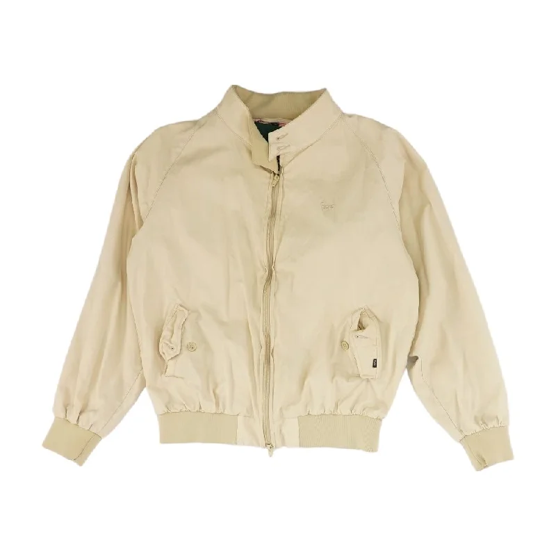 Beige Solid Bomber Jacket A-Line Jacket Boat Neck Shawl Collar