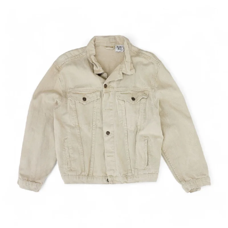 Beige Solid Denim Jacket Corduroy Jacket Velvet Jacket Brocade Jacket