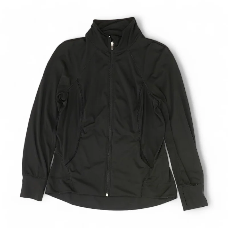 Black Solid Active Jacket Chenille Jacket Brocade Jacket Lace Jacket