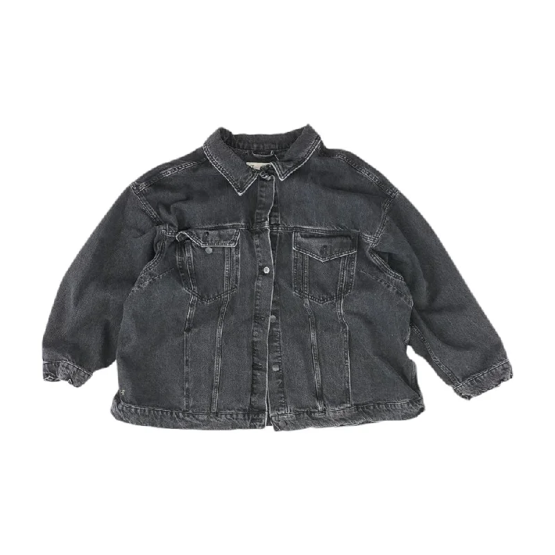 Black Solid Denim Jacket Mesh Jacket Canvas Jacket Denim Jacket