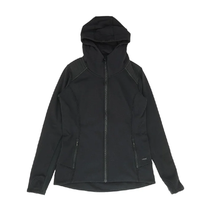 Black Solid Lightweight Jacket Zippered Jacket Buttoned Jacket Snapped Jacket