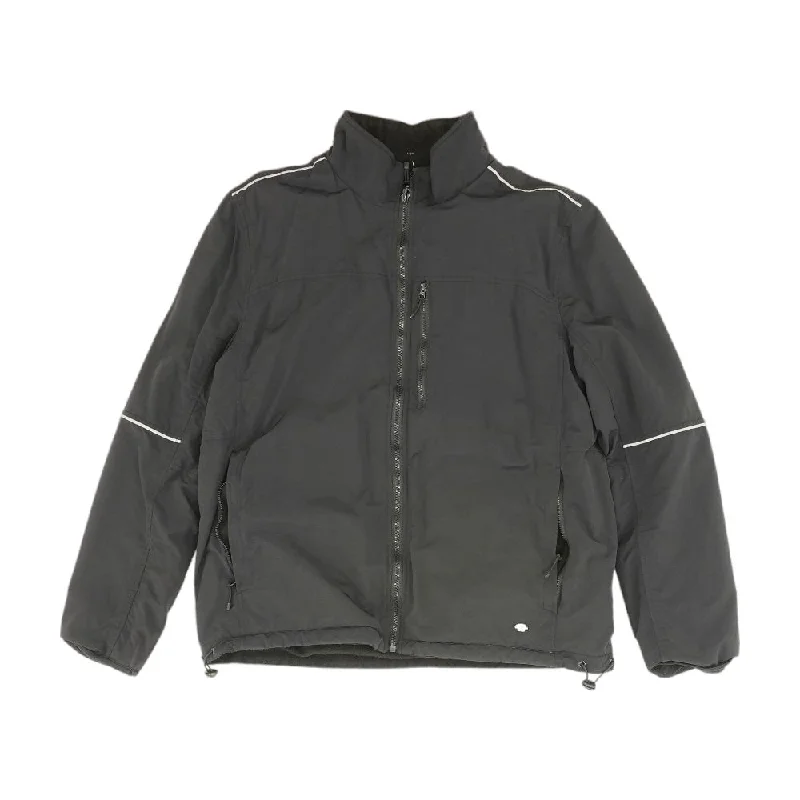 Black Solid Lightweight Jacket Ribbed Jacket Pleated Jacket Ruffled Jacket