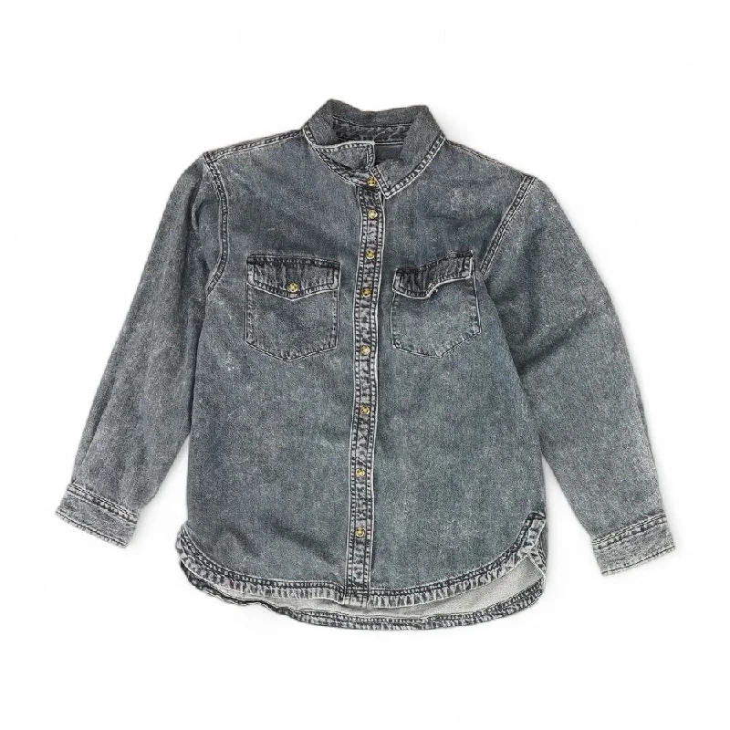 Blue Solid Denim Jacket Jersey Jacket Tulle Jacket Batik Jacket