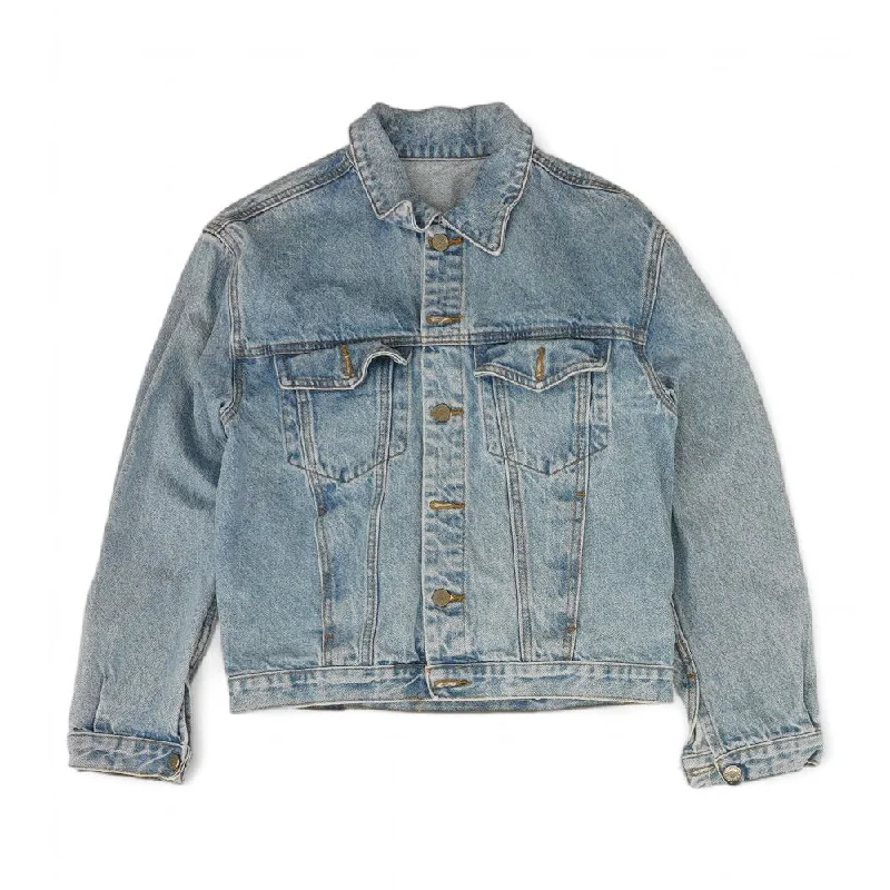 Blue Solid Denim Jacket Cotton Jacket Linen Jacket Terry Jacket