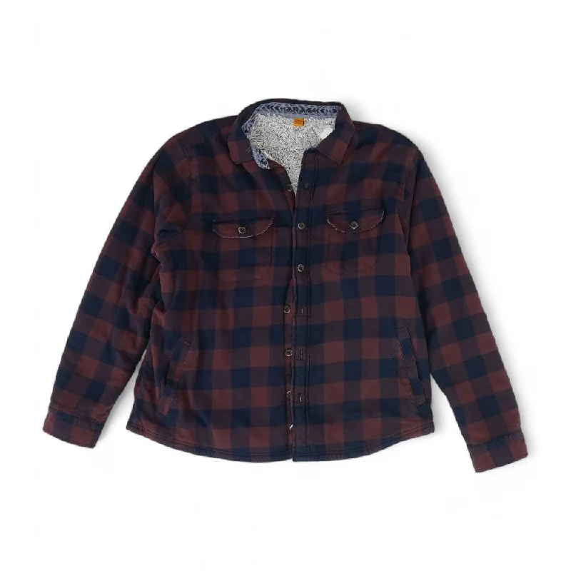 Burgundy Check Lightweight Jacket Anorak Shell Jacket Lightweight Jacket