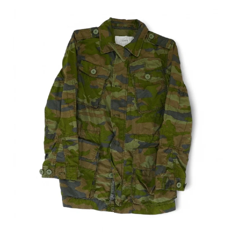 Green Camo Lightweight Jacket One-Shoulder Jacket Off-the-Shoulder Jacket Asymmetrical Jacket