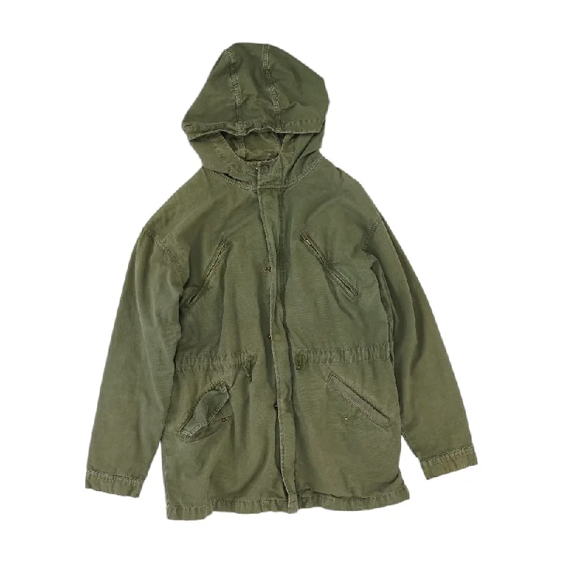 Green Solid Jacket Zippered Front Buttoned Front Snap Front