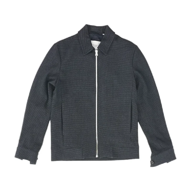 Navy Misc Jacket Hoodie Zip-Up Jacket Button-Up Jacket