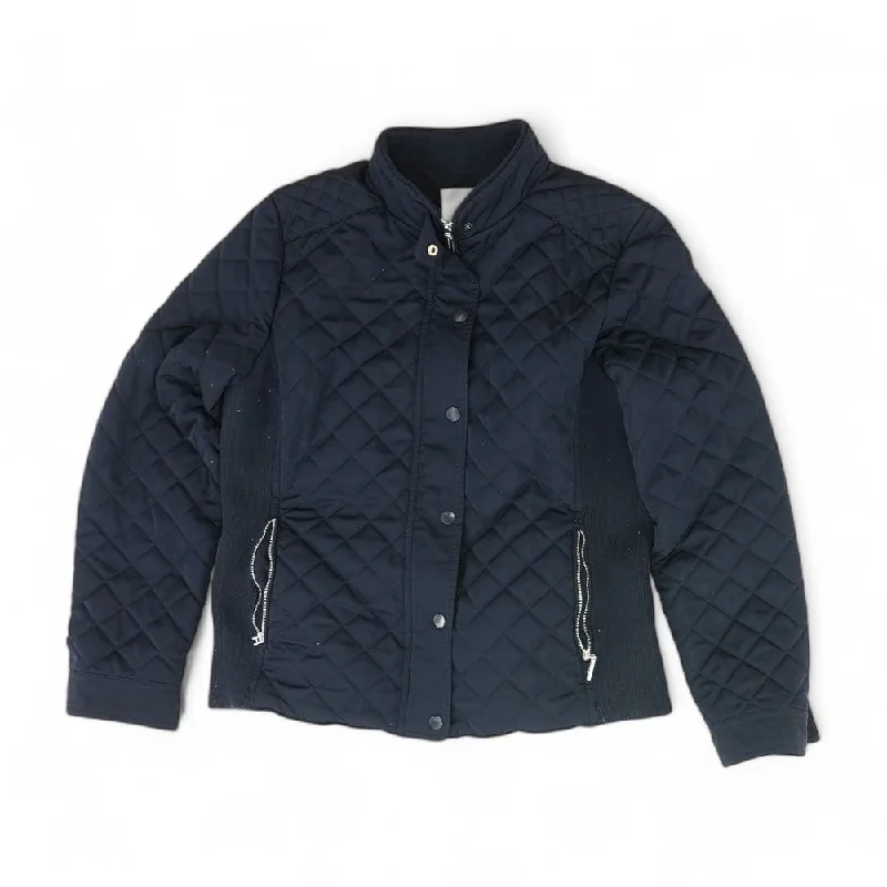 Navy Solid Jacket Tailored Jacket Straight Jacket A-Line Jacket