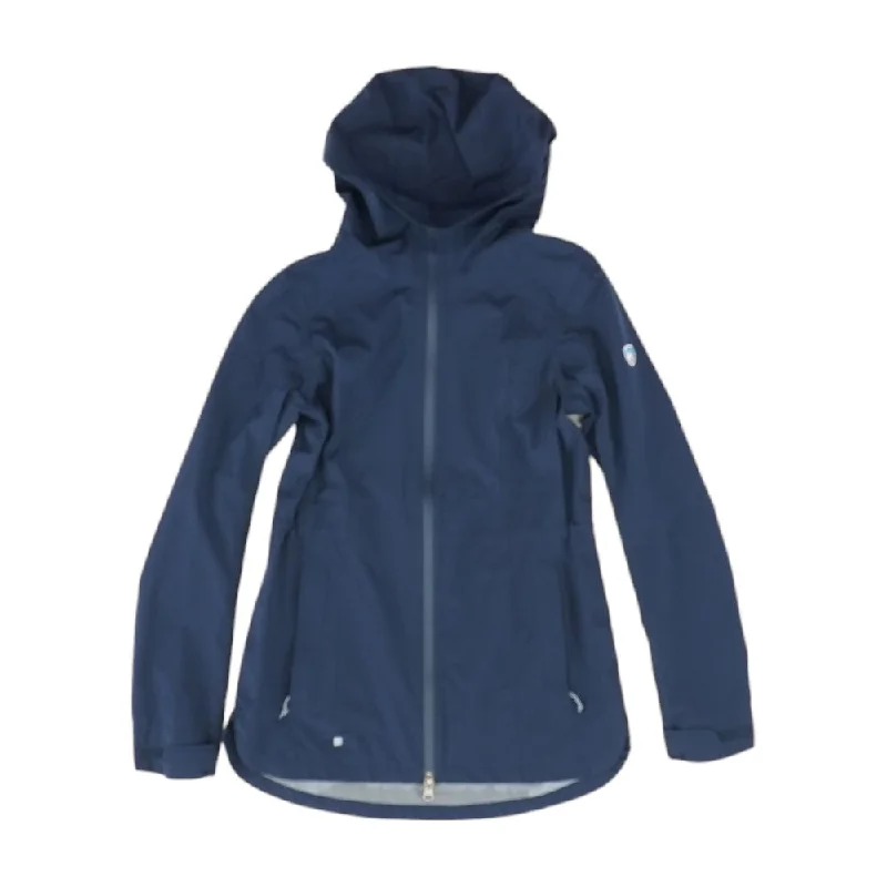 Navy Solid Rain Jacket V-Neck Jacket Boat Neck Jacket Square Neck Jacket