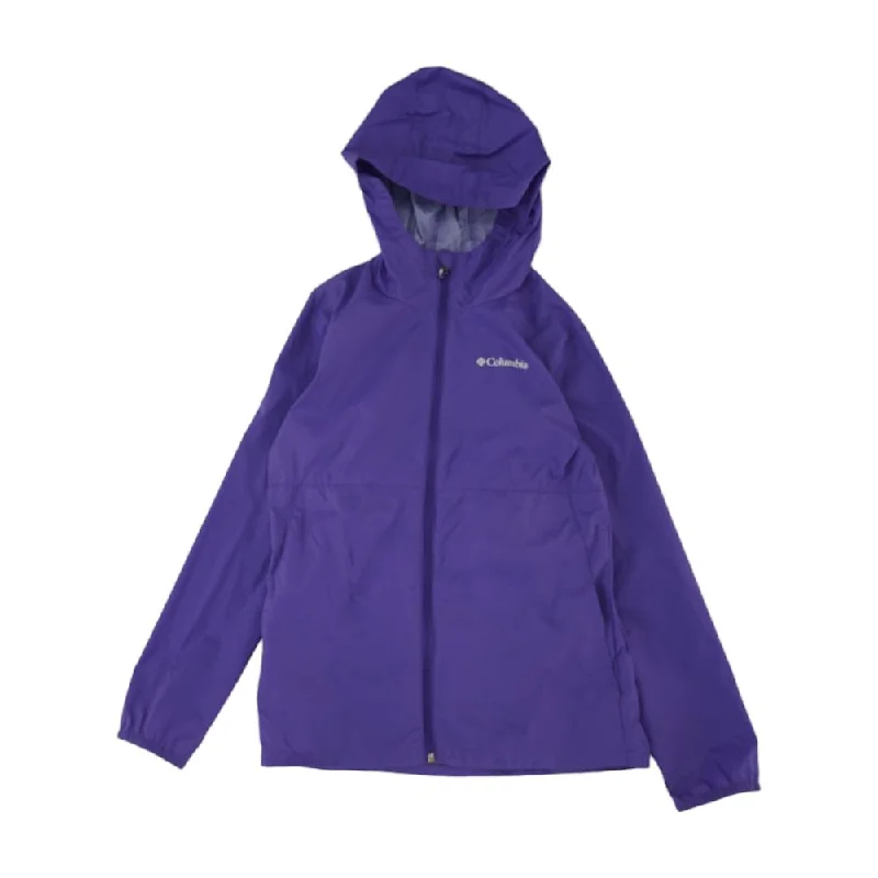 Purple Solid Jacket Front Pockets Side Pockets Patch Pockets