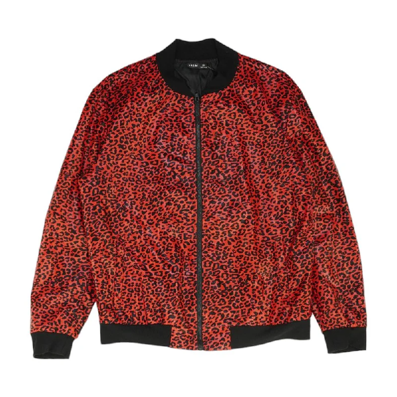 Red Animal Print Bomber Jacket Trench Coat Raincoat Waterproof Jacket