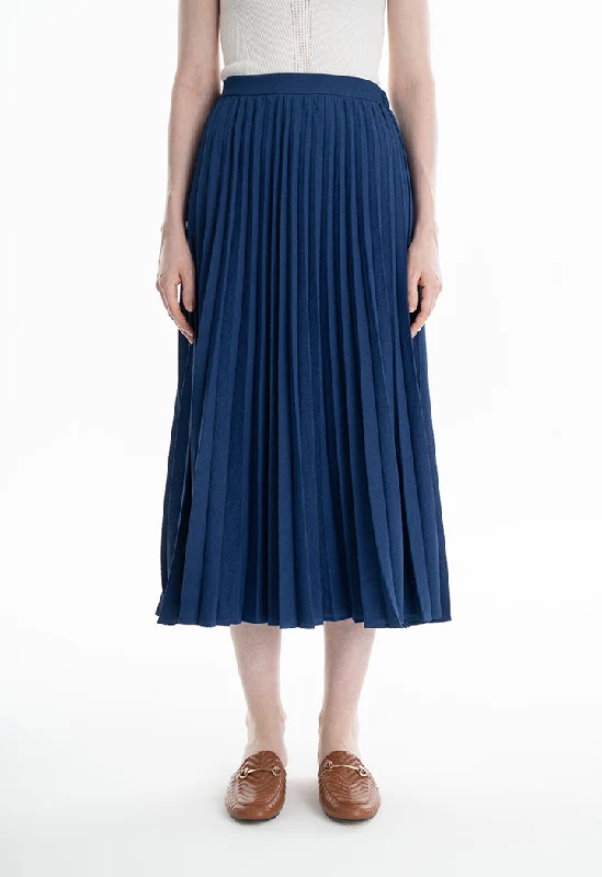 Accordion Pleated Flared Skirt linen skirt breathable