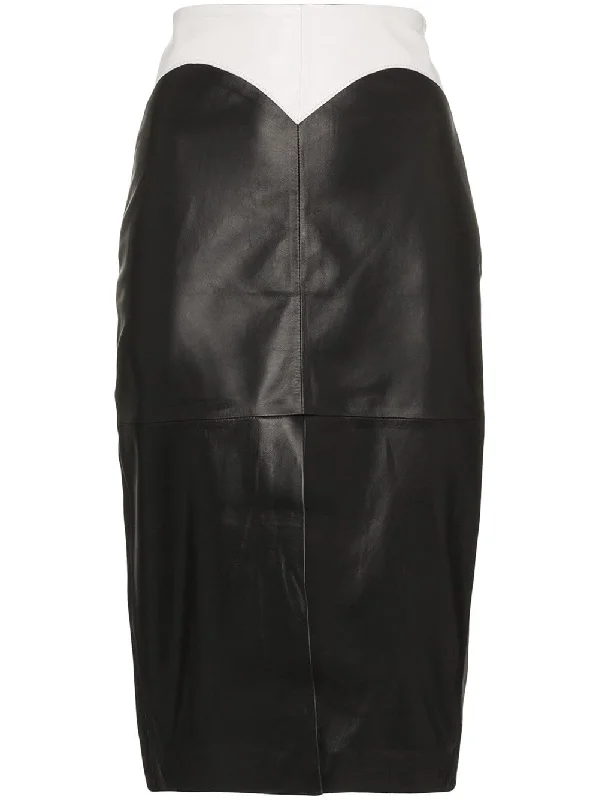 Dixie medium rise fitted leather skirt pleated skirt texture