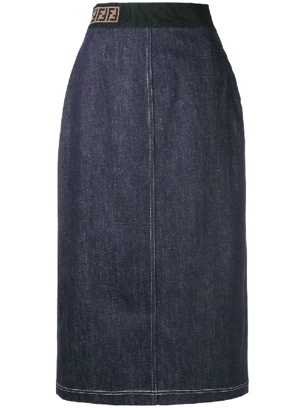 pencil denim skirt linen skirt airy