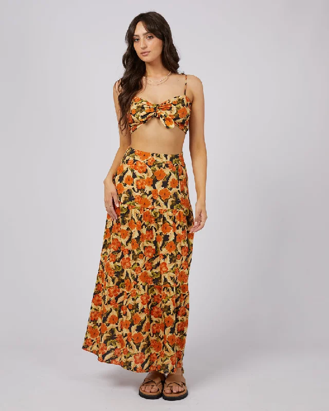 All About Eve Margot Floral Maxi Skirt silk skirt sleek