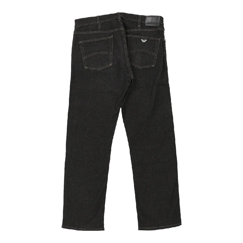 Armani Jeans - 36W UK 18 Black Cotton Blend Stylish Bootcut Denim Jeans