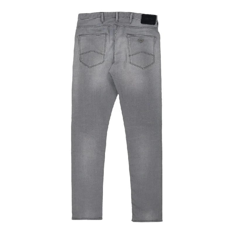 Armani Jeans Skinny Fit Jeans - 32W UK 10 Grey Cotton Classic Button Fly Jeans