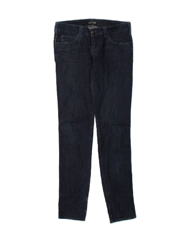 ARMANI Womens Skinny Jeans W30 L33 Navy Blue Fashionable Bootcut Jeans