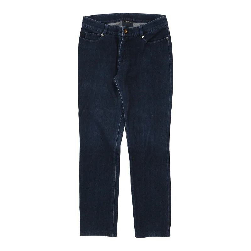 Cavalli Class Jeans - 28W UK 8 Blue Cotton Trendy Wide-Legged High-Waist Jeans