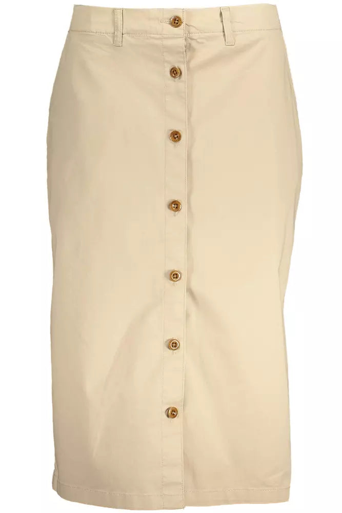 Gant Beige Cotton Women Skirt casual skirt length