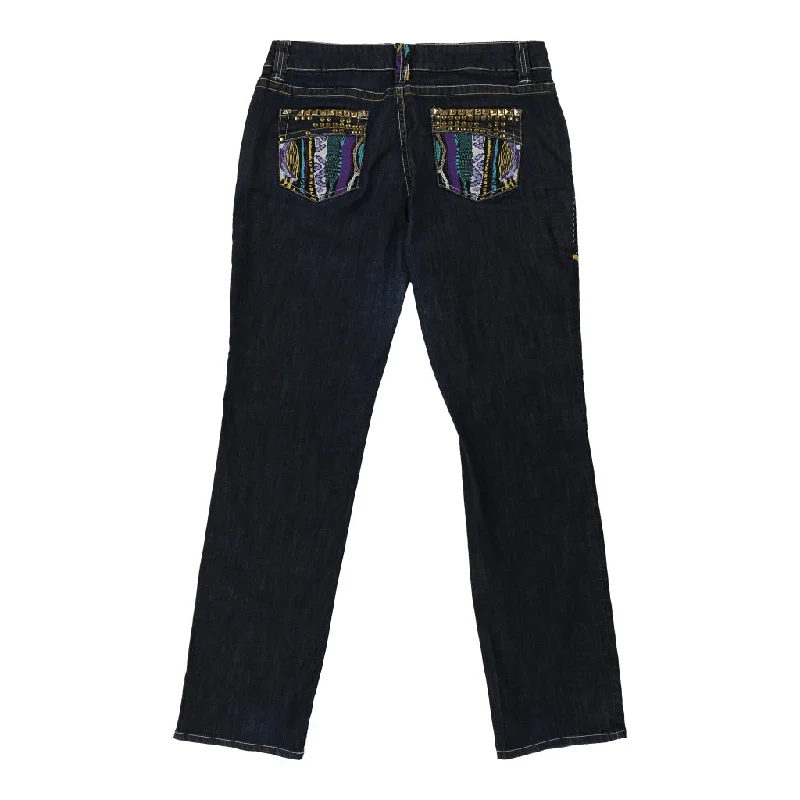 Coogi Embroidered Jeans - 38W UK 16 Dark Wash Cotton Stylish Slim Fit Denim