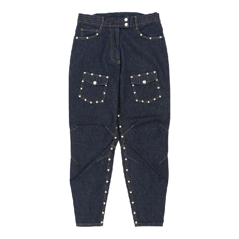 Dries Van Noten Studded Jeans - 33W UK 16 Blue Cotton Comfortable Zip-Fly Denim Jeans