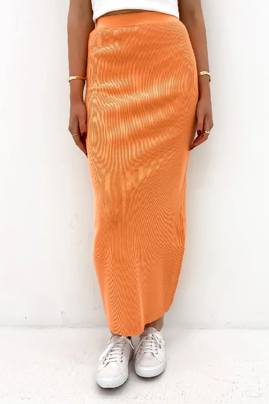 Henley Knit Skirt Orange chiffon skirt delicate