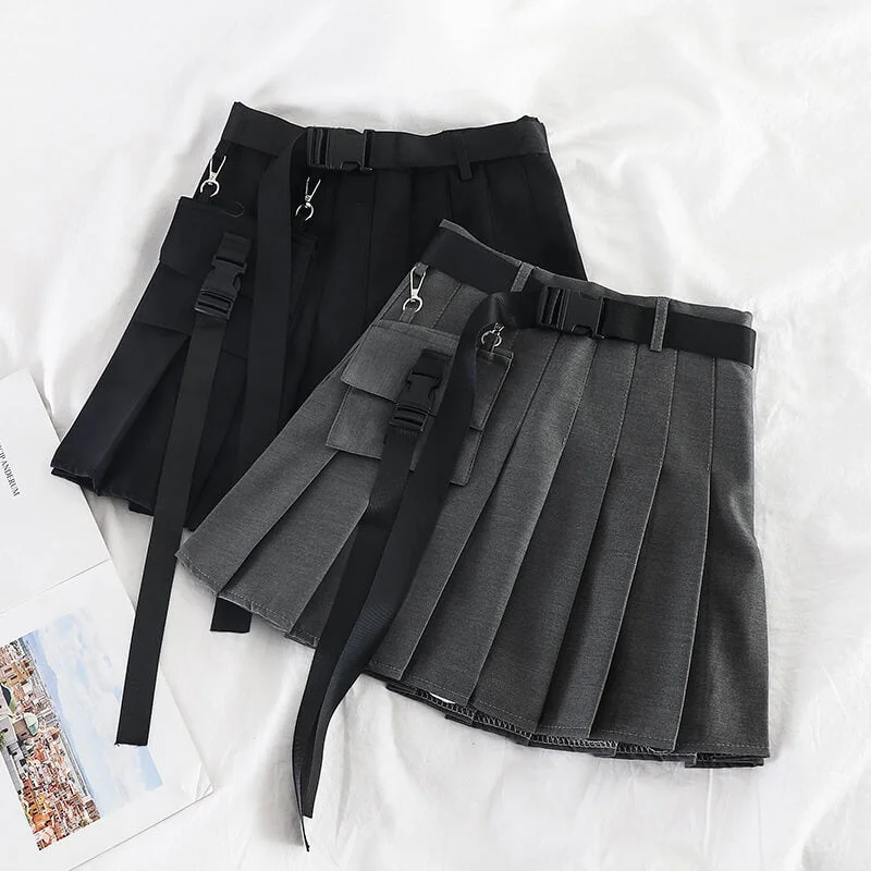 INS HOT BF POCKET PLEATED SKIRT BY43003 velvet skirt rich