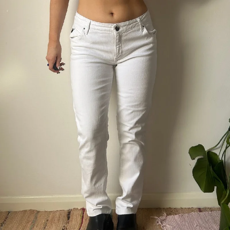 Just Cavalli Jeans - 29W UK 8 White Cotton Casual Distressed Denim Jeans