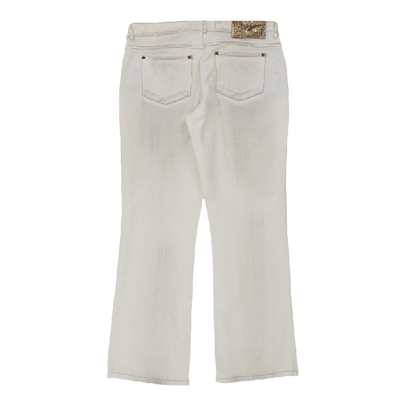 Just Cavalli Jeans - 36W UK 14 White Cotton Comfortable Straight-Legged Denim